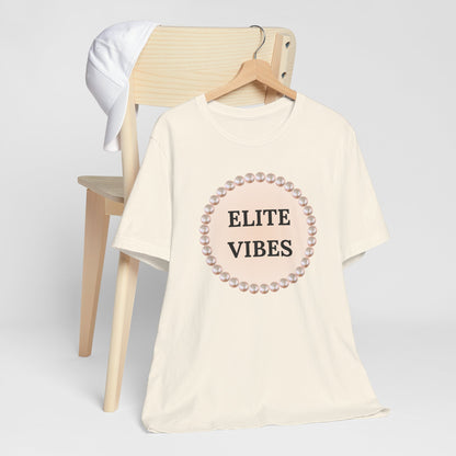 Elite Vibes Pearl-Framed Statement Tee