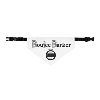 Boujee Barker Bandana WHITE - Pet Collar MEDIUM