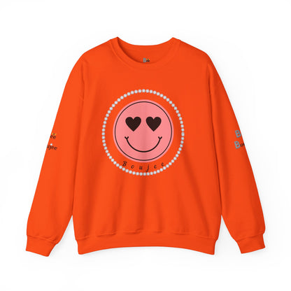 Boujee Smiley Face Pink Heart Eyes - Heavy Blend™ Light Colors Crewneck Sweatshirt