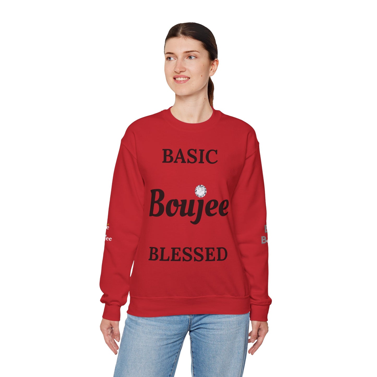 Basic Boujee Blessed - Heavy Blend™ Light Colors Crewneck Sweatshirt