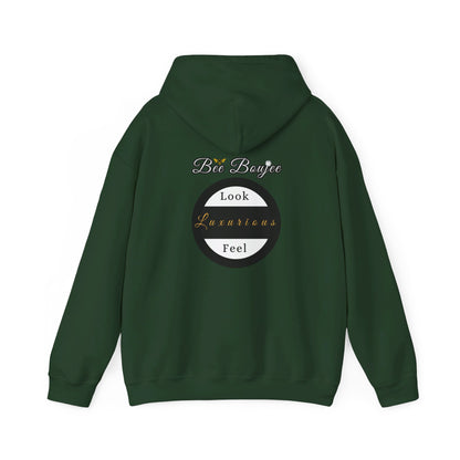 Halloween Booo in Boooujee Heavy Blend™ Hooded Sweatshirt - BROWN SKIN TONE