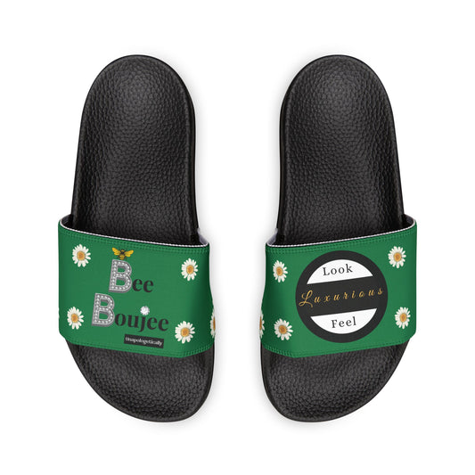 Bee Boujee - DARK GREEN Flowers Women's Removable-Strap Sandals