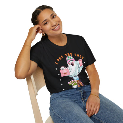 Halloween Booo in Boooujee - Softstyle T-Shirt BROWN SKIN TONE