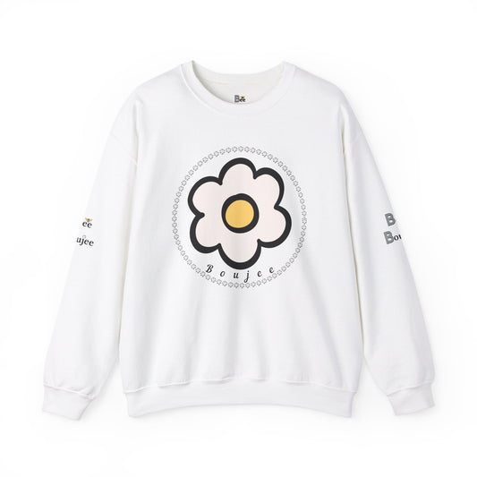 Boujee White Gold Flower - Heavy Blend™ Light Colors Crewneck Sweatshirt