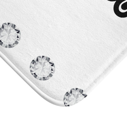 Feeling Boujee - Bath Mat WHITE with DIAMONDS