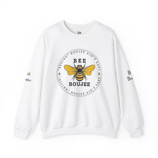 "Beeing" Boujee Ain't Easy - Heavy Blend™ Light Colors Crewneck Sweatshirt