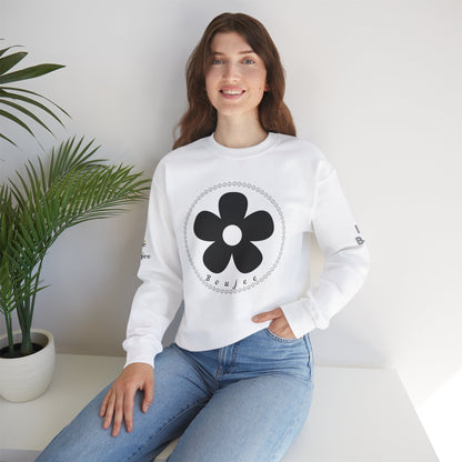 Boujee Black Flower - Heavy Blend™ Light Colors Crewneck Sweatshirt