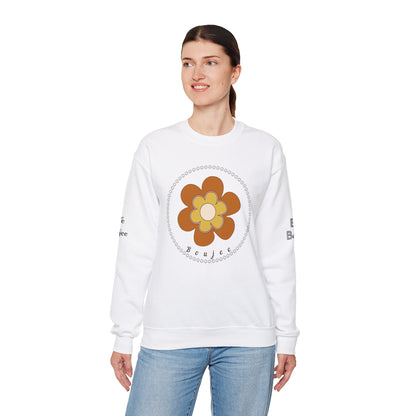 Boujee Brown Flower - Heavy Blend™ Light Colors Crewneck Sweatshirt