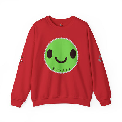 Boujee Smiley Face Green - Heavy Blend™ Light Colors Crewneck Sweatshirt