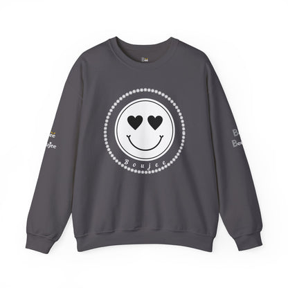 Boujee Smiley Face White Heart Eyes - Heavy Blend™ Dark Colors Crewneck Sweatshirt