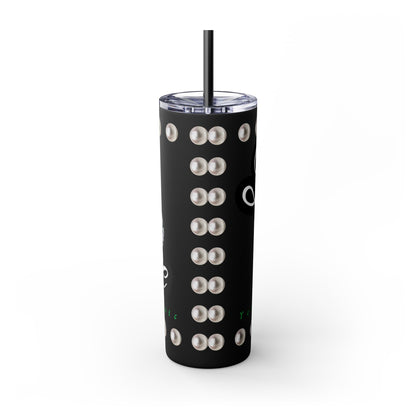 Boujee Yet Humble & Basic in PEARLS - Skinny Tumbler with Straw, 20oz