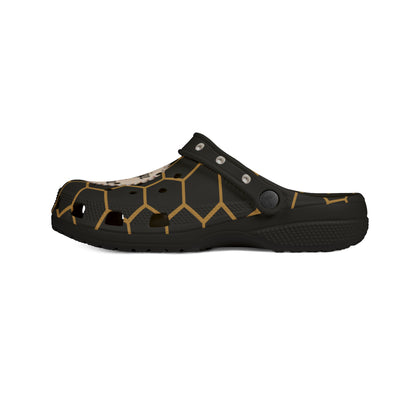 Boujee & Blessed Golden Honeycomb Clogs with Charms