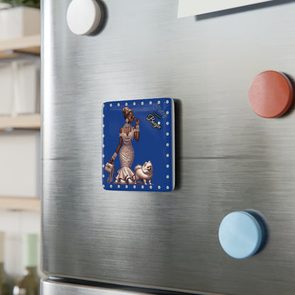 Feeling Boujee in PEARLS - Porcelain Magnet 03, Square BLUE