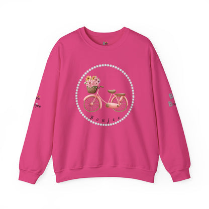 Boujee Bicycle Bouque - Heavy Blend™ Light Colors Crewneck Sweatshirt