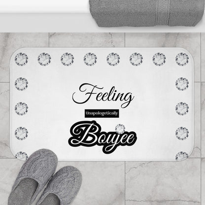 Feeling Boujee - Bath Mat WHITE with DIAMONDS