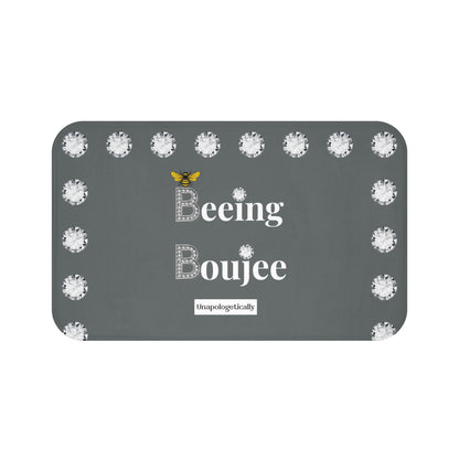 Beeing Boujee - Bath Mat GREY with DIAMONDS