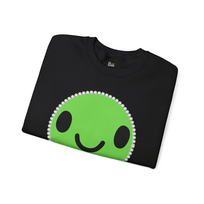 Boujee Smiley Face Green - Heavy Blend™ Dark Colors Crewneck Sweatshirt