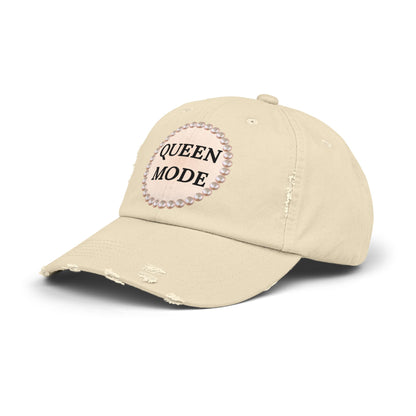 Queen Mode - Distressed Pearl-Emblem Cap