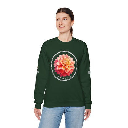 Boujee Flower Pink Yellow - Heavy Blend™ Dark Colors Crewneck Sweatshirt