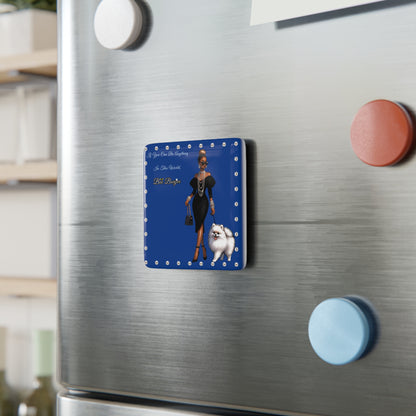 Bee Boujee in PEARLS - Porcelain Magnet, Square BLUE