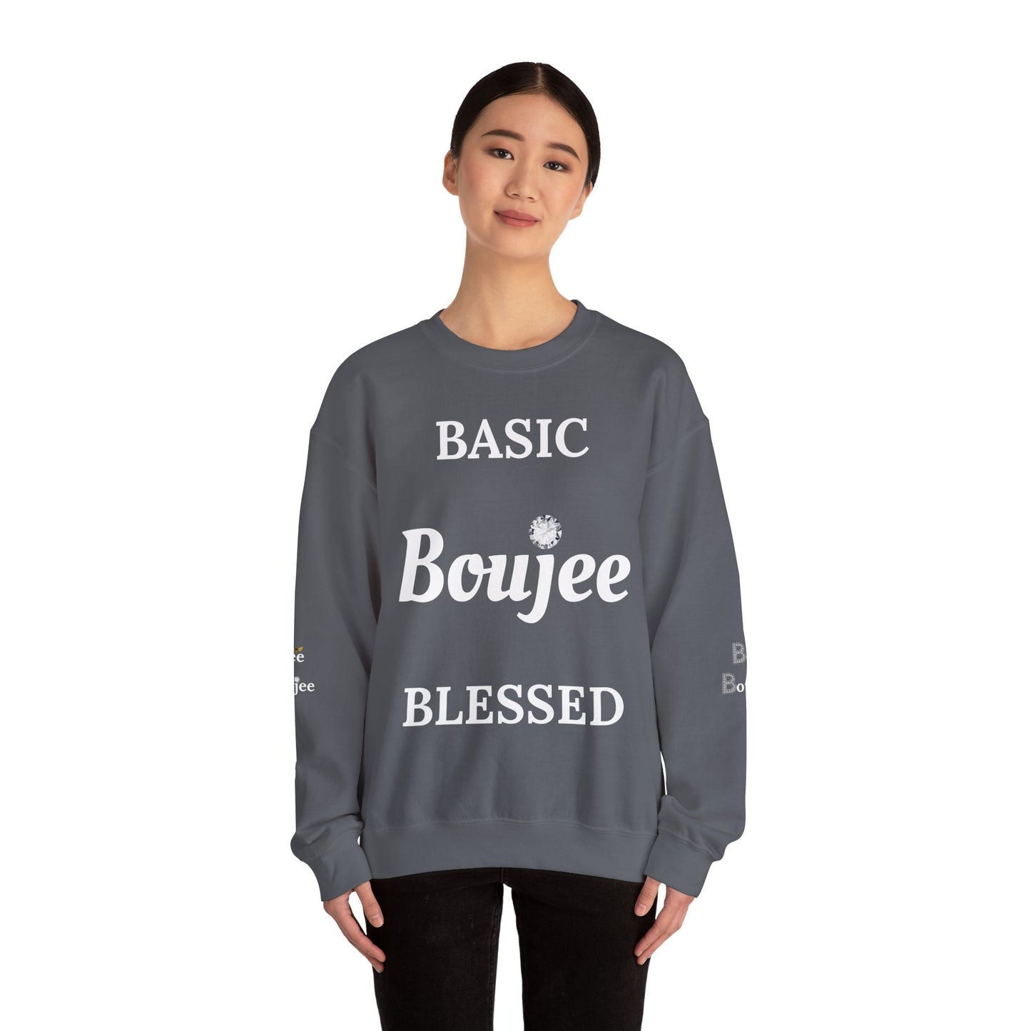Basic Boujee Blessed - Heavy Blend™ Dark Colors Crewneck Sweatshirt