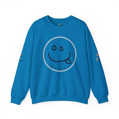 Boujee Smiley Goofy Face - Heavy Blend™ Light Colors Crewneck Sweatshirt