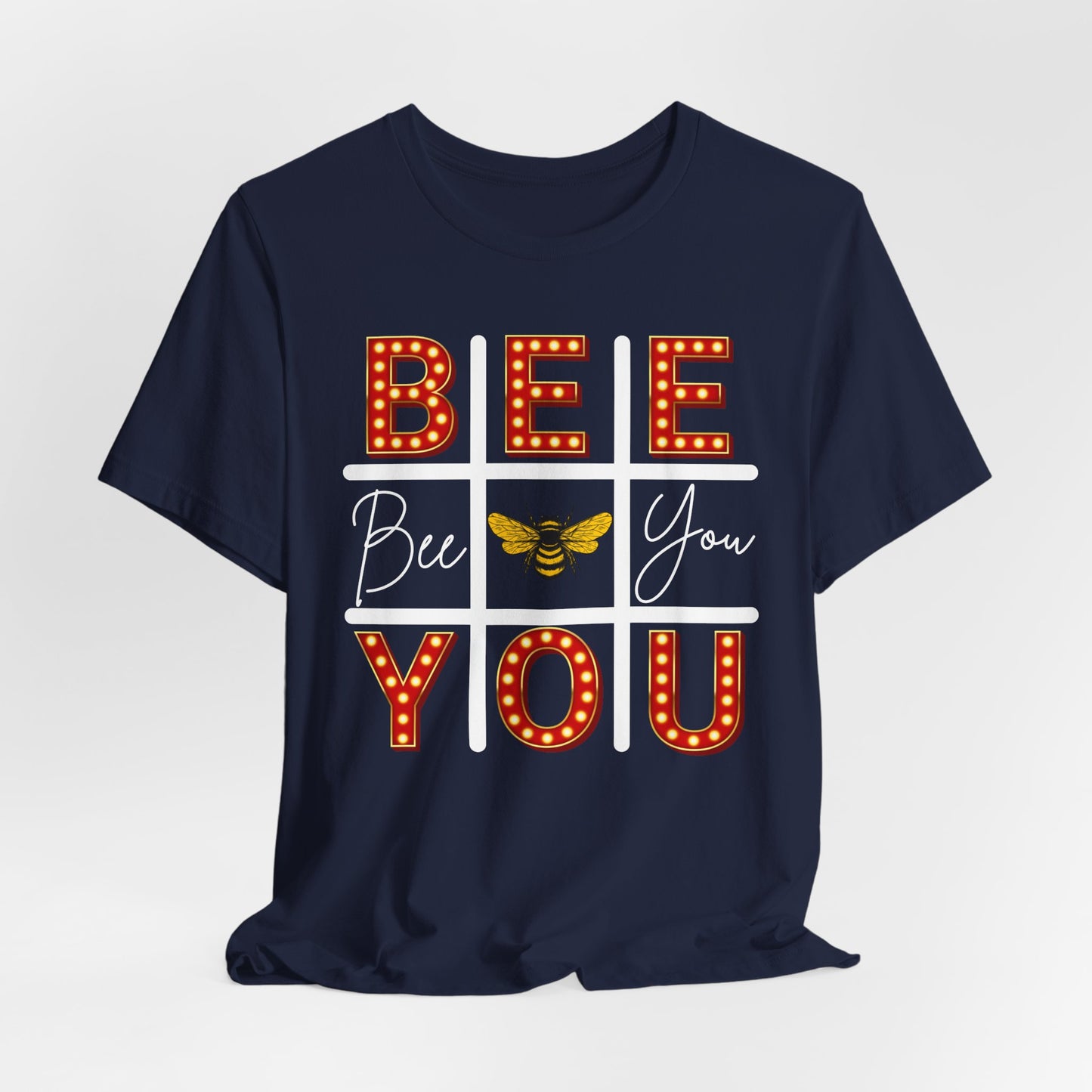 Bee You Marquee Tic-Tac-Toe Tee Dark Tee