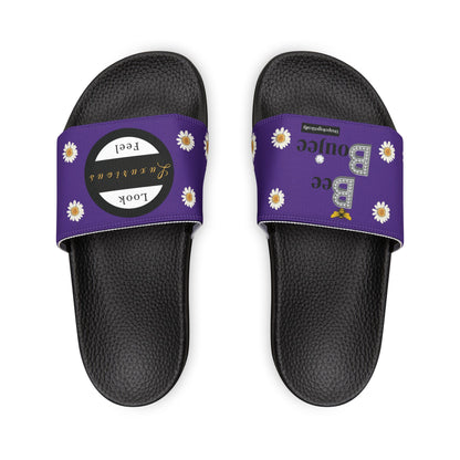 Bee Boujee - DARK PURPLE Flowers Women's Removable-Strap Sandals