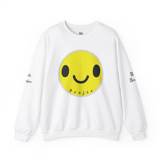 Boujee Smiley Face Yellow - Heavy Blend™ Light Colors Crewneck Sweatshirt