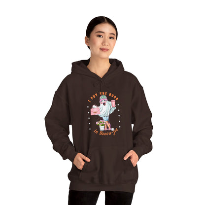 Halloween Booo in Boooujee Heavy Blend™ Hooded Sweatshirt - FAIR SKIN TONE