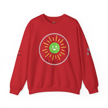 Boujee Sunshine Smiley Face Green - Heavy Blend™ Light Colors Crewneck Sweatshirt