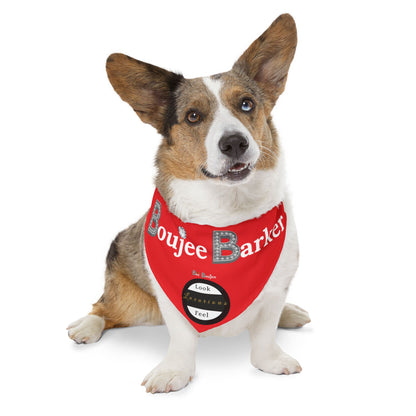 Boujee Barker Bandana RED - Pet Collar EXTRA LARGE