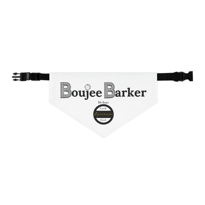 Boujee Barker Bandana WHITE - Pet Collar LARGE