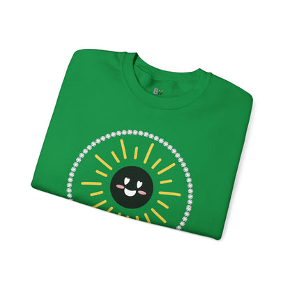 Boujee Sunshine Smiley Face Black - Heavy Blend™ Light Colors Crewneck Sweatshirt