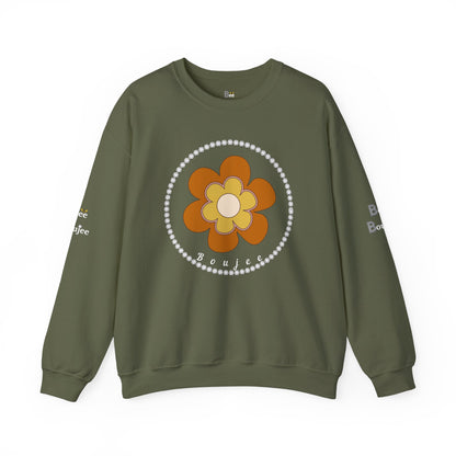 Boujee Brown Flower - Heavy Blend™ Dark Colors Crewneck Sweatshirt