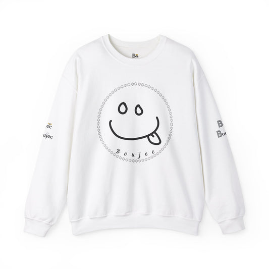 Boujee Smiley Goofy Face - Heavy Blend™ Light Colors Crewneck Sweatshirt