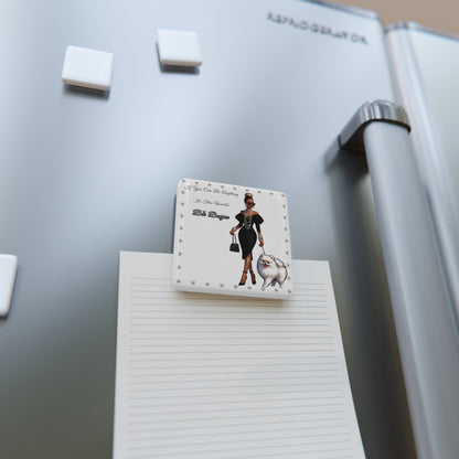 Bee Boujee in PEARLS - Porcelain Magnet, Square WHITE