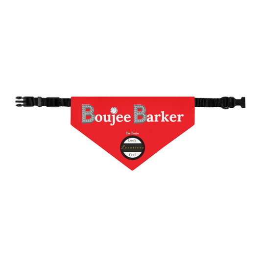 Boujee Barker Bandana RED - Pet Collar MEDIUM