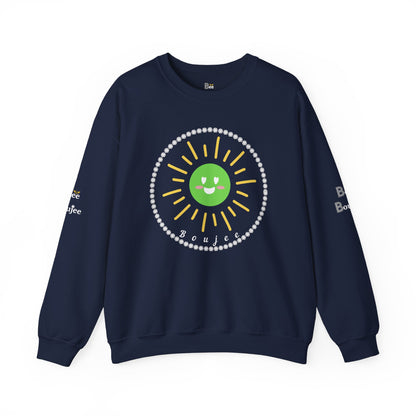 Boujee Sunshine Smiley Face Green - Heavy Blend™ Dark Colors Crewneck Sweatshirt