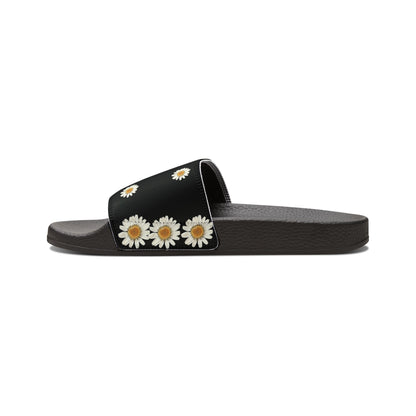 Bee Boujee - BLACK Flowers Women's Removable-Strap Sandals