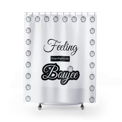 Feeling Boujee - Shower Curtain WHITE with DIAMONDS