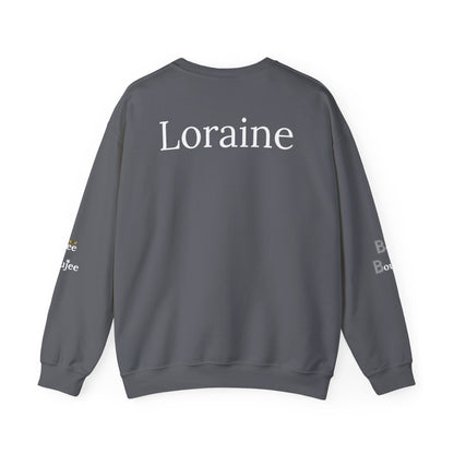 Bee Boujee - Boujee Smiley Face Turquoise in Diamonds Heavy Blend™ Dark Colors Crewneck Sweatshirt
