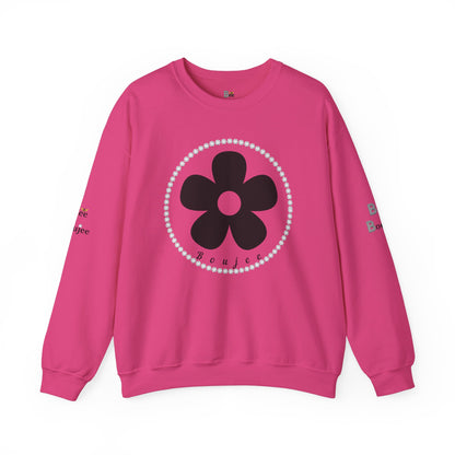 Boujee Black Flower - Heavy Blend™ Light Colors Crewneck Sweatshirt