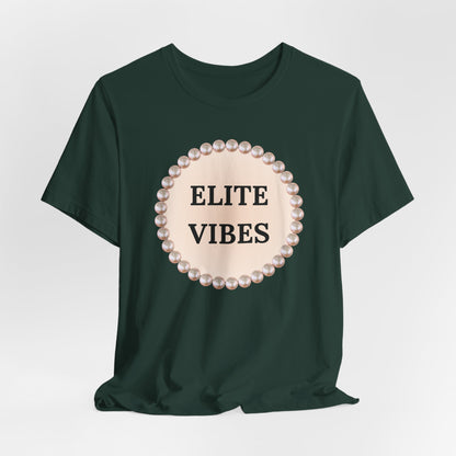 Elite Vibes Pearl-Framed Statement Tee