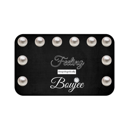 Feeling Boujee - Bath Mat BLACK with PEARLS