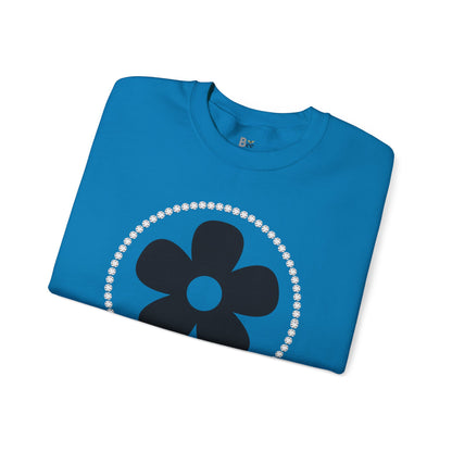Boujee Black Flower - Heavy Blend™ Light Colors Crewneck Sweatshirt