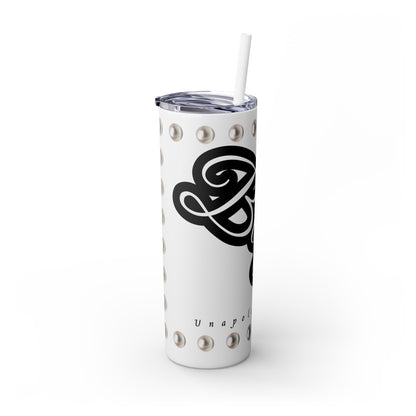 Boujee Unapologetically in PEARLS - Skinny Tumbler with Straw, 20oz
