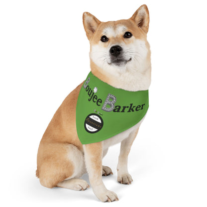 Boujee Barker Bandana GREEN - Pet Collar LARGE