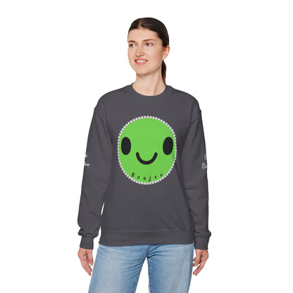 Boujee Smiley Face Green - Heavy Blend™ Dark Colors Crewneck Sweatshirt