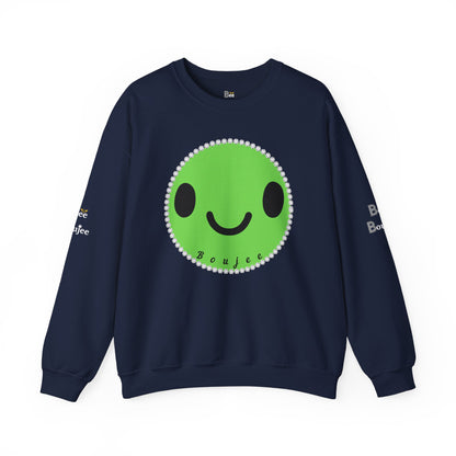 Boujee Smiley Face Green - Heavy Blend™ Dark Colors Crewneck Sweatshirt